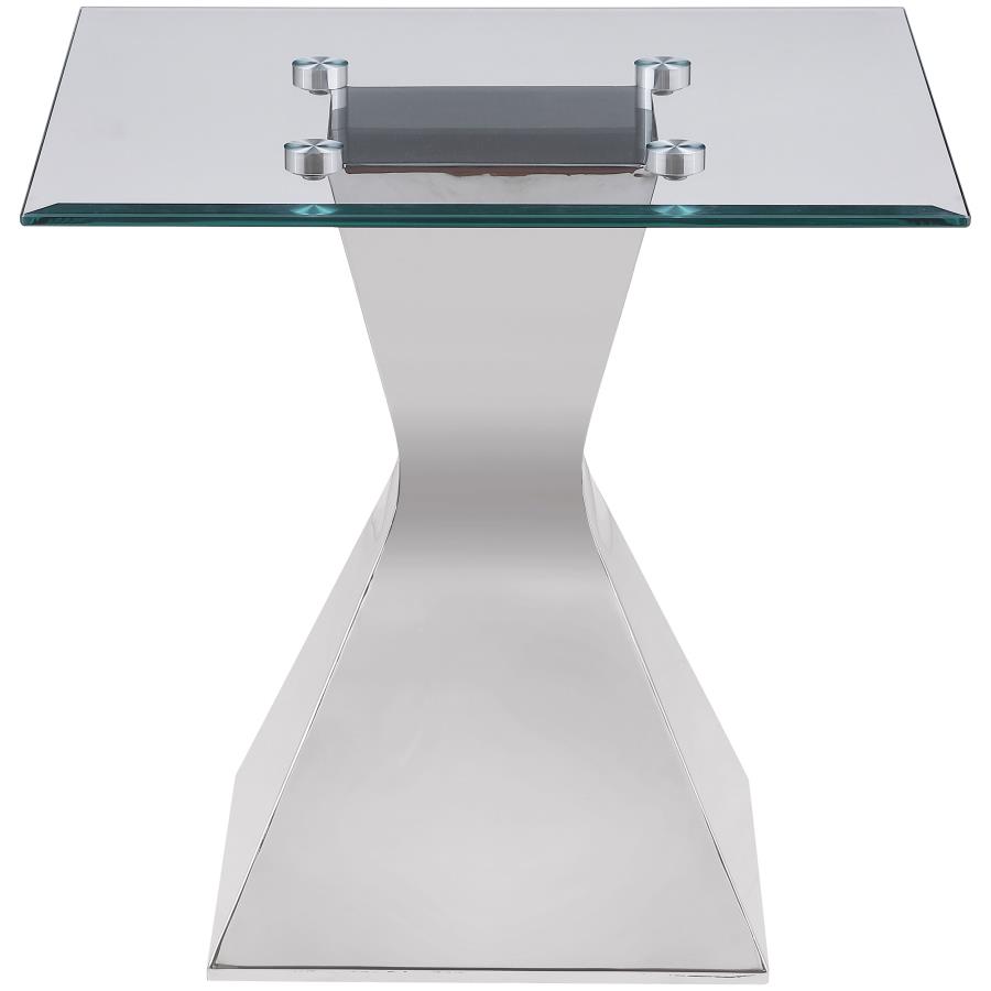 Jenny 2-piece Rectangular Coffee and End Table Set Chrome view 6