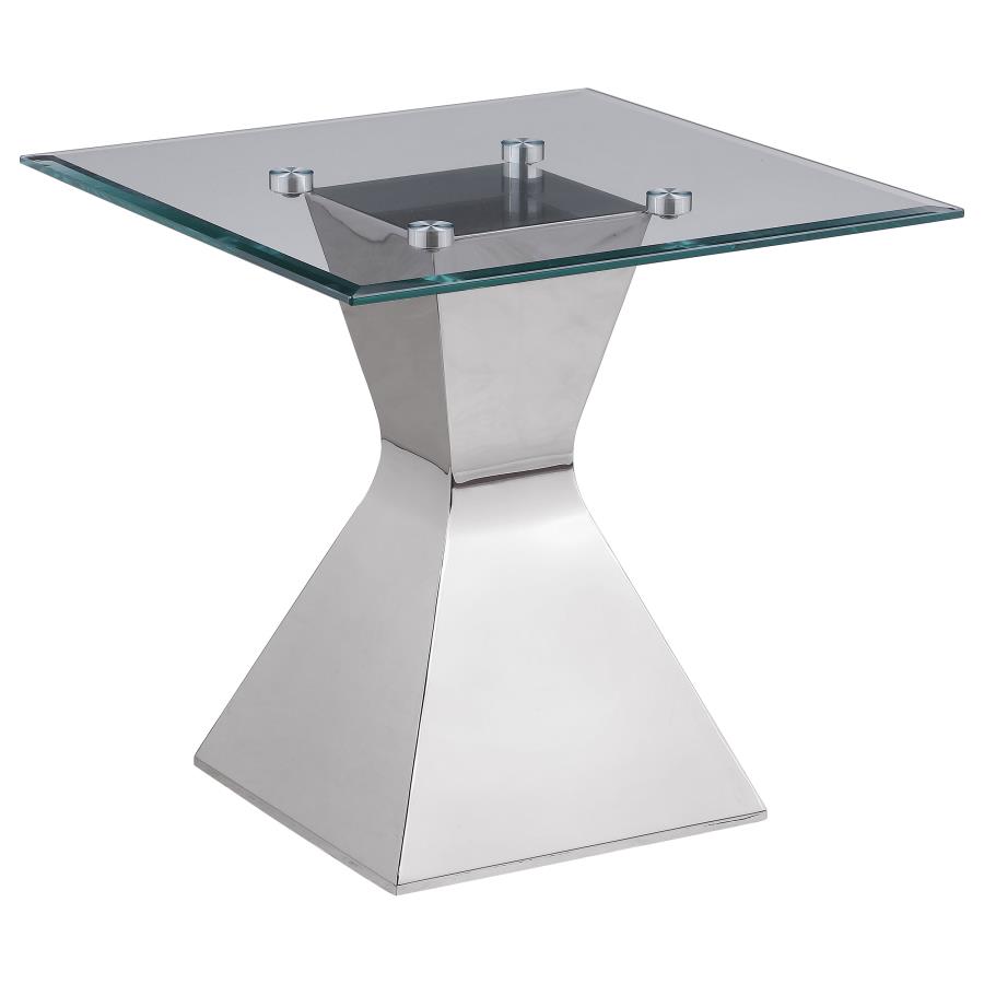Jenny 3-piece Rectangular Coffee and End Table Set Chrome view 5