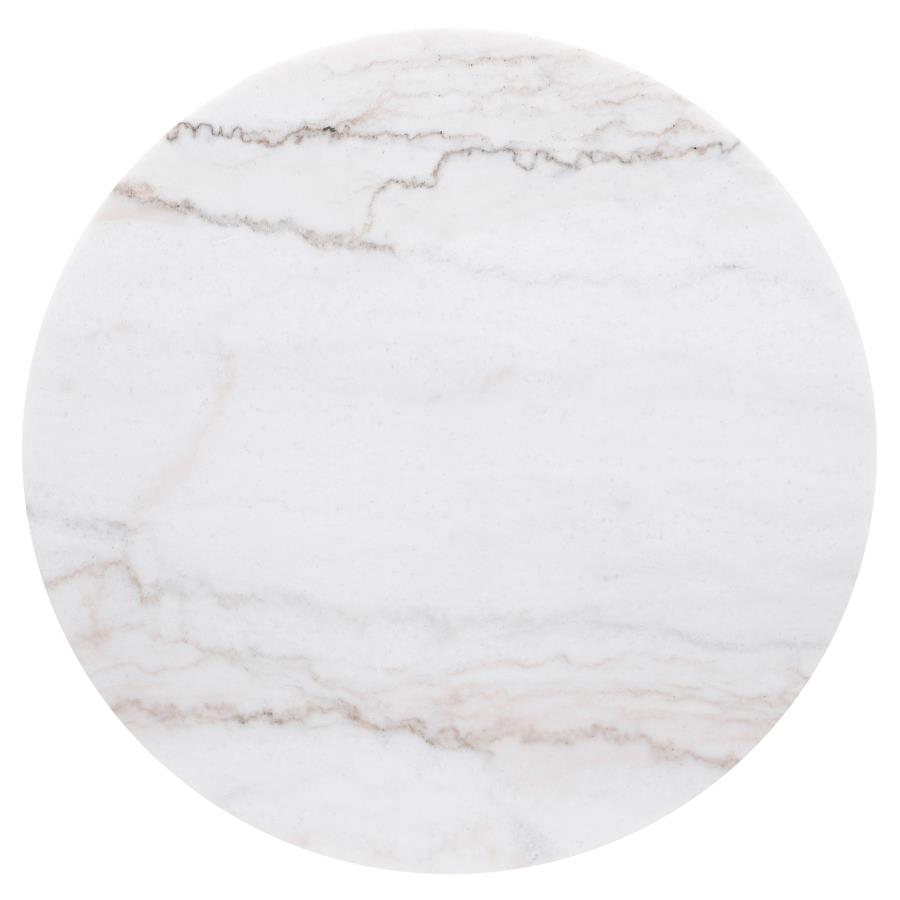 Jason Round White Marble Top Side End Table Charcoal view 3