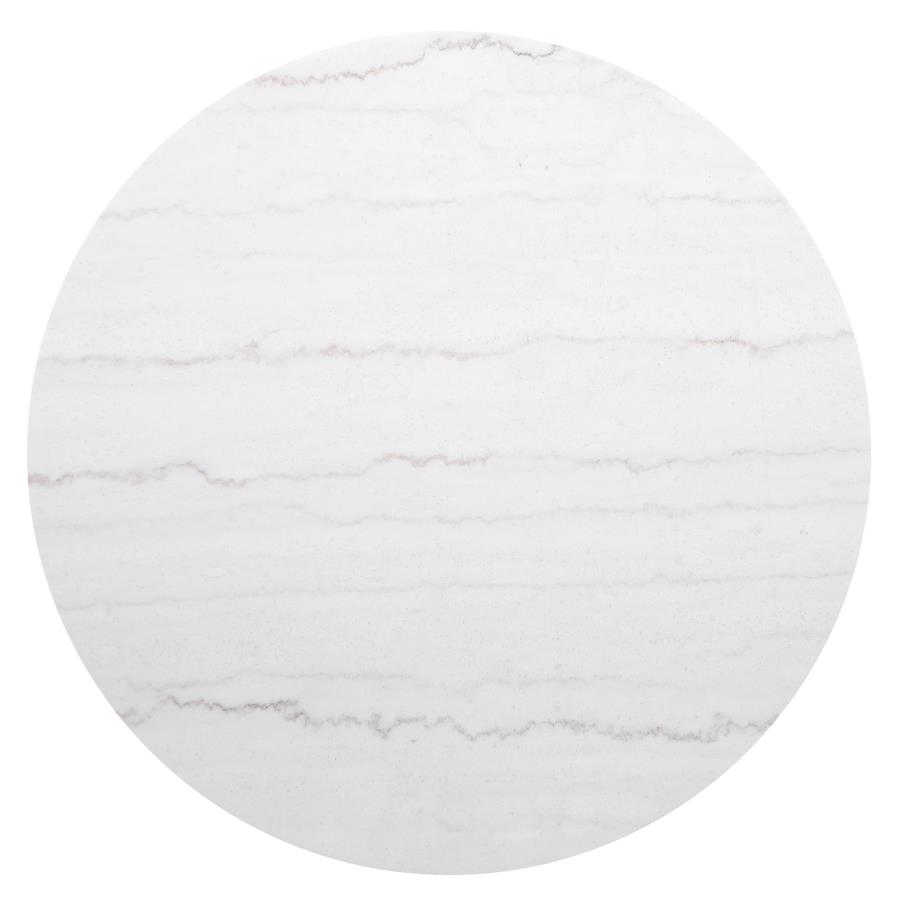 Jason Round White Marble Top Coffee Table Charcoal view 3