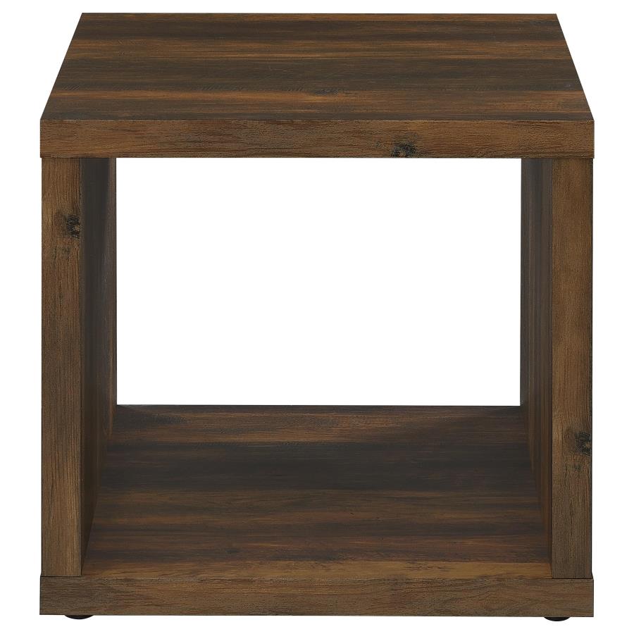 Frisco Square Engineered Wood Side End Table Dark Pine view 3