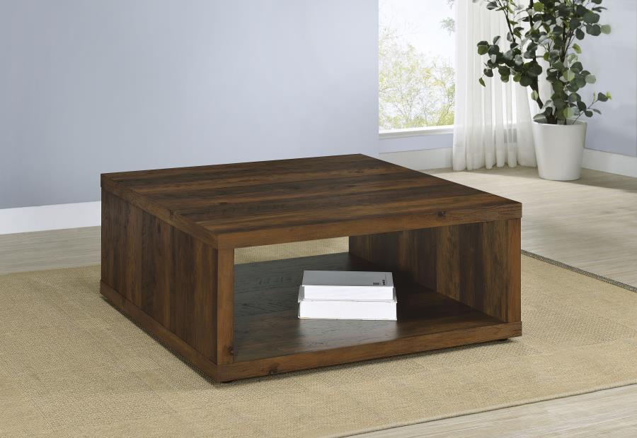 Frisco Square Engineered Wood Coffee Table Dark Pine view 2