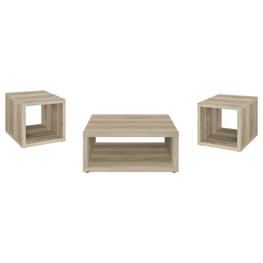 Frisco 3-piece Coffee and End Table Set Distressed Pine view 2