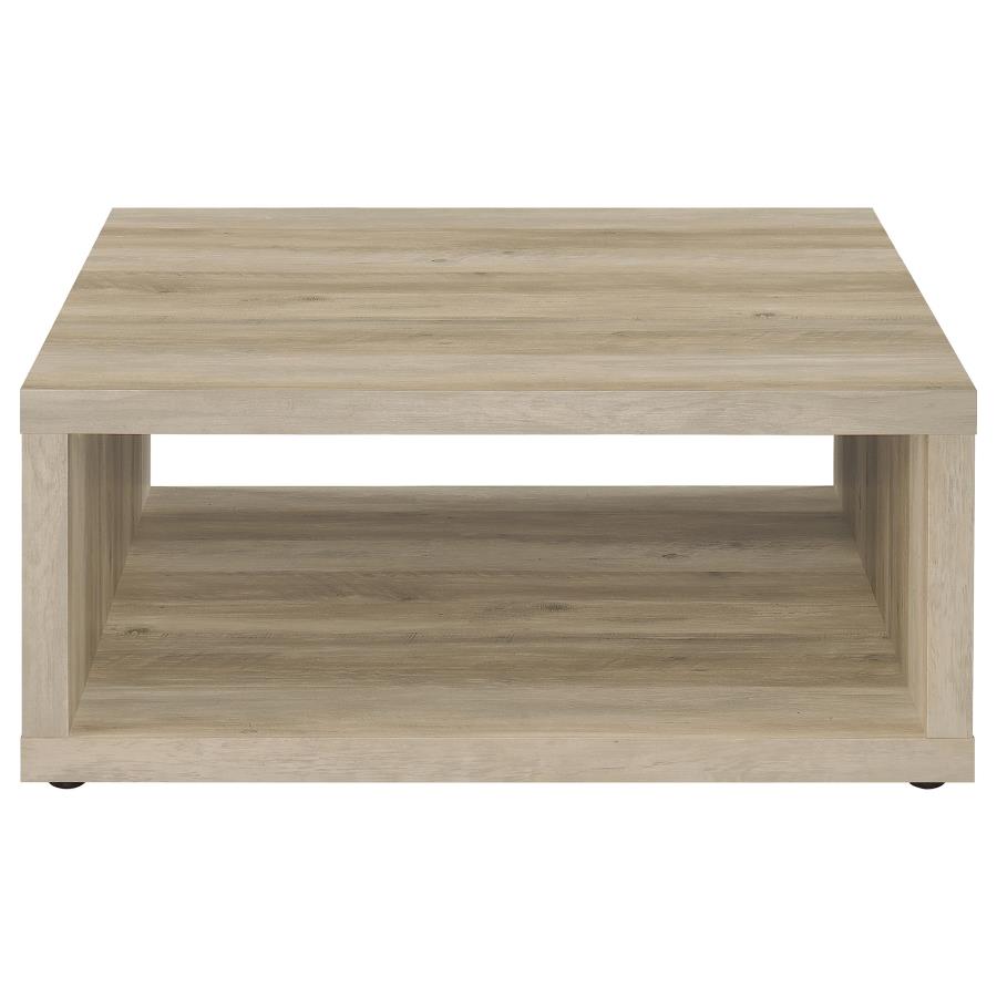 Frisco Square Engineered Wood Coffee Table Distressed Pine view 3