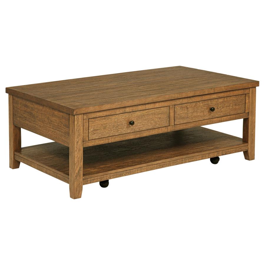 Payne 48-inch Mobile Lift Top Coffee Table Distressed Brown view 4