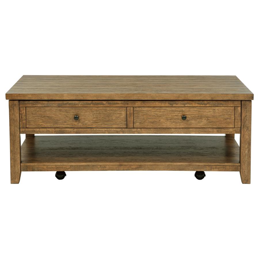 Payne 48-inch Mobile Lift Top Coffee Table Distressed Brown view 5