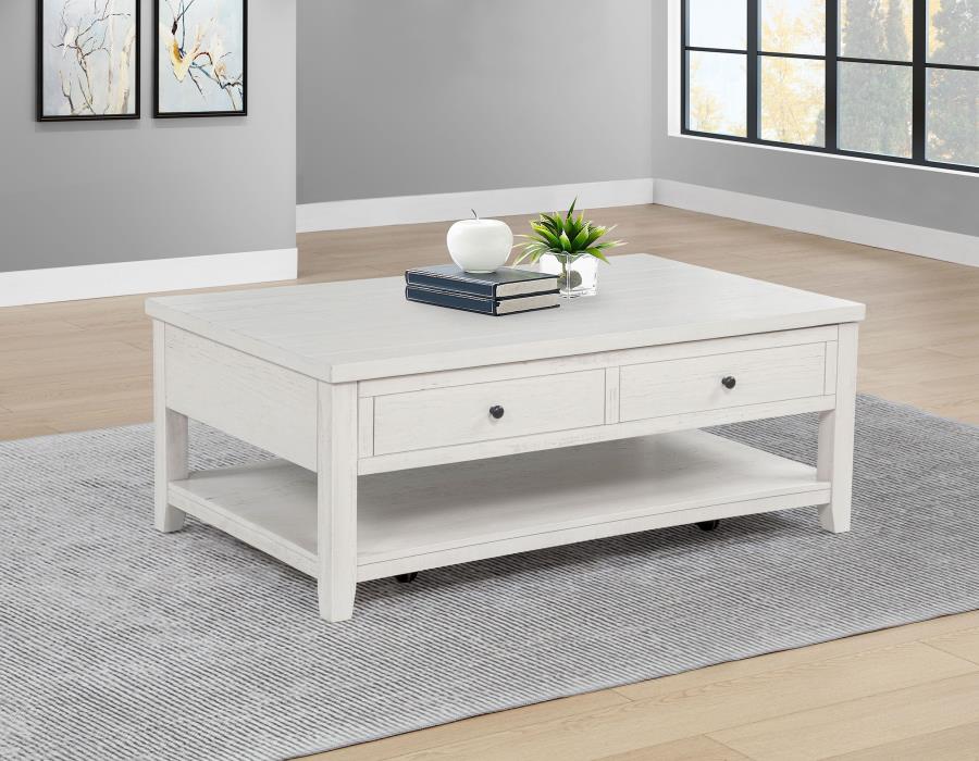 Payne 48-inch Mobile Lift Top Coffee Table Distressed White view 2