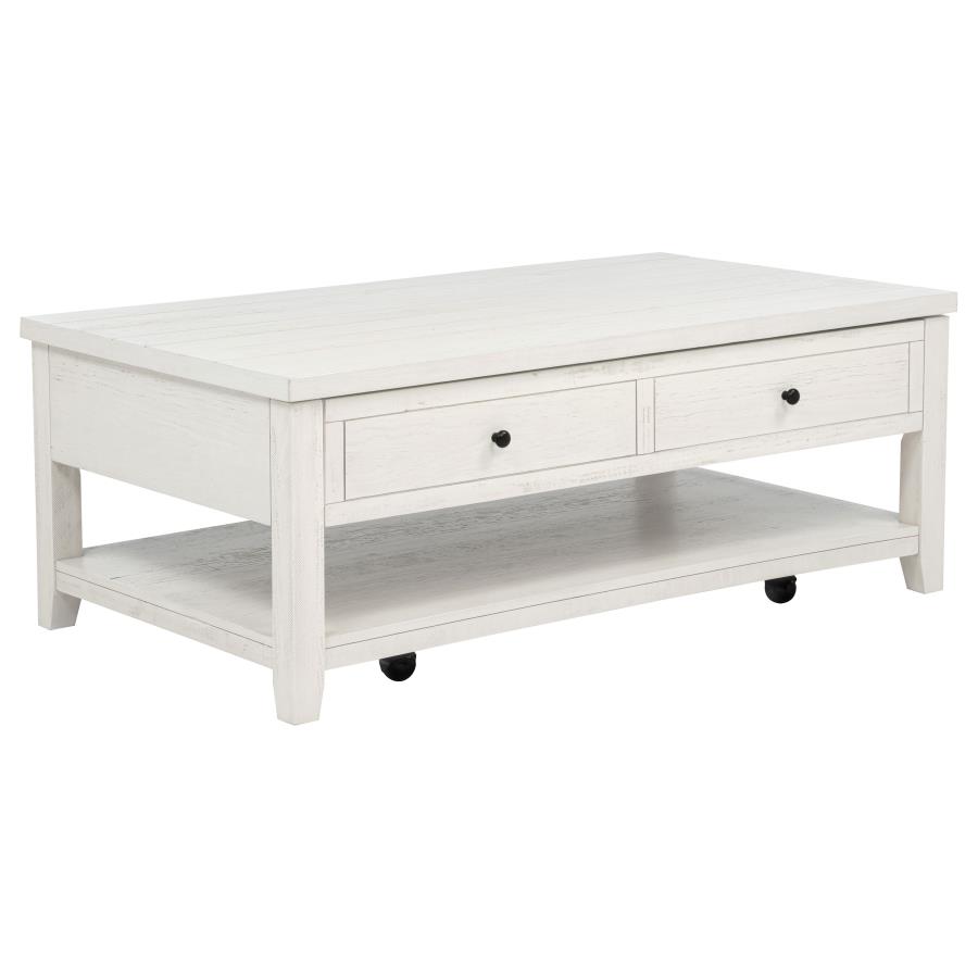 Payne 48-inch Mobile Lift Top Coffee Table Distressed White view 4