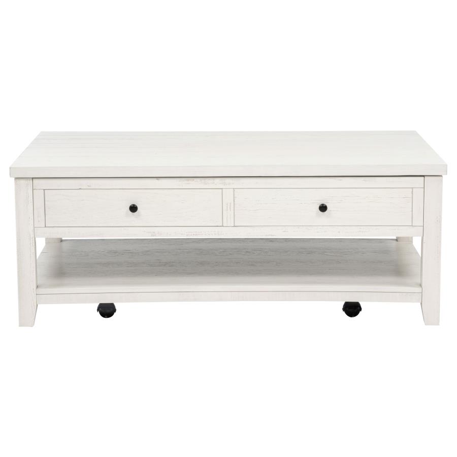 Payne 48-inch Mobile Lift Top Coffee Table Distressed White view 5