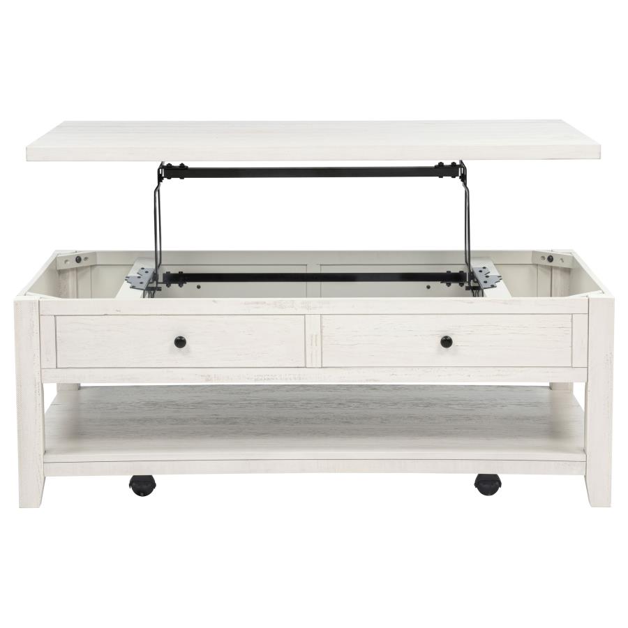 Payne 48-inch Mobile Lift Top Coffee Table Distressed White view 6