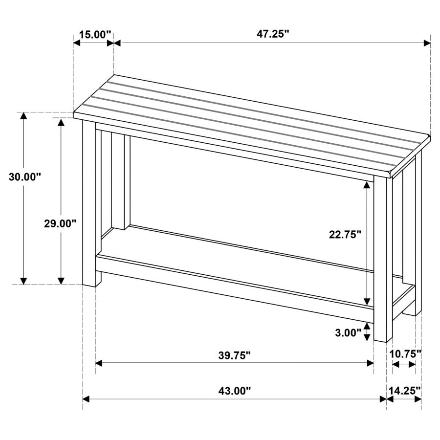 Payne Wood Entryway Sofa Console Table Java view 7