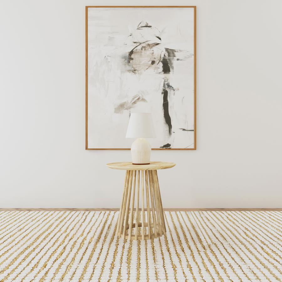 Touhy Round Solid Wood End Side Table Natural Mango view 2