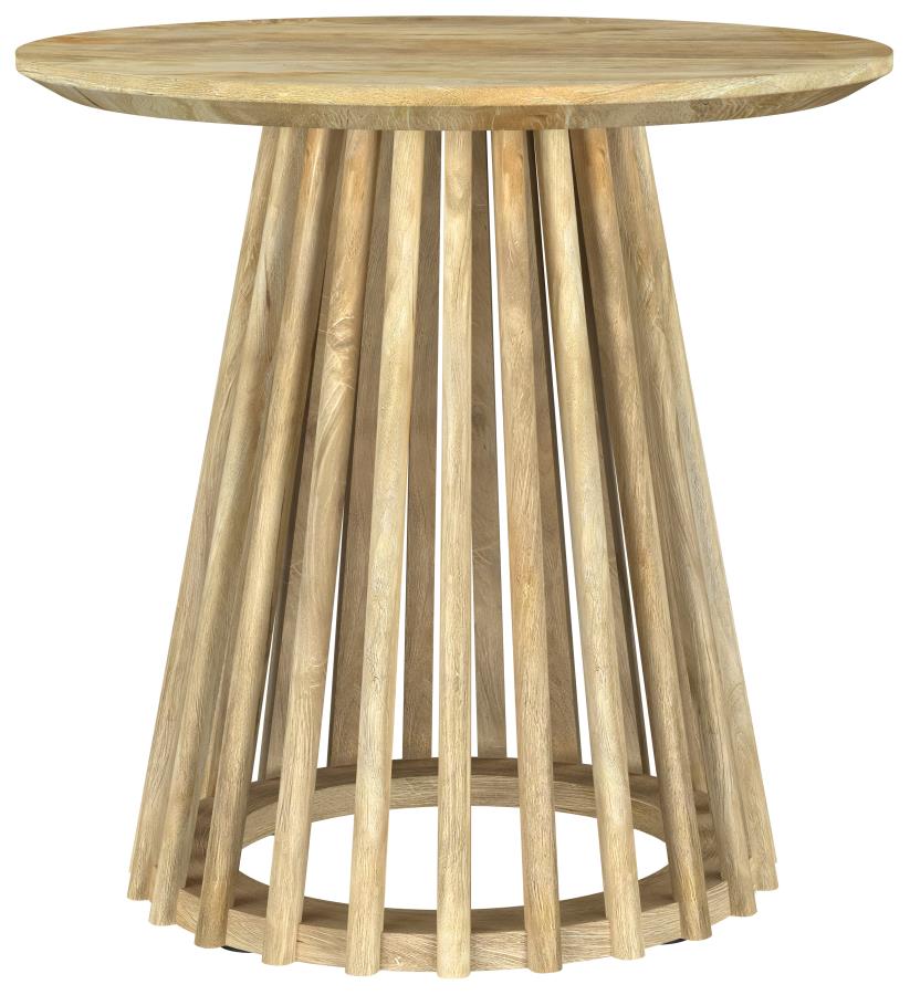 Touhy Round Solid Wood End Side Table Natural Mango view 3