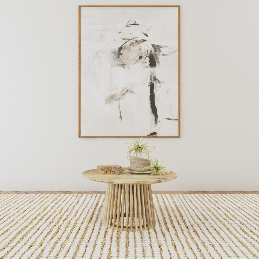 Touhy Round Solid Wood Cocktail Coffee Table Natural Mango view 2