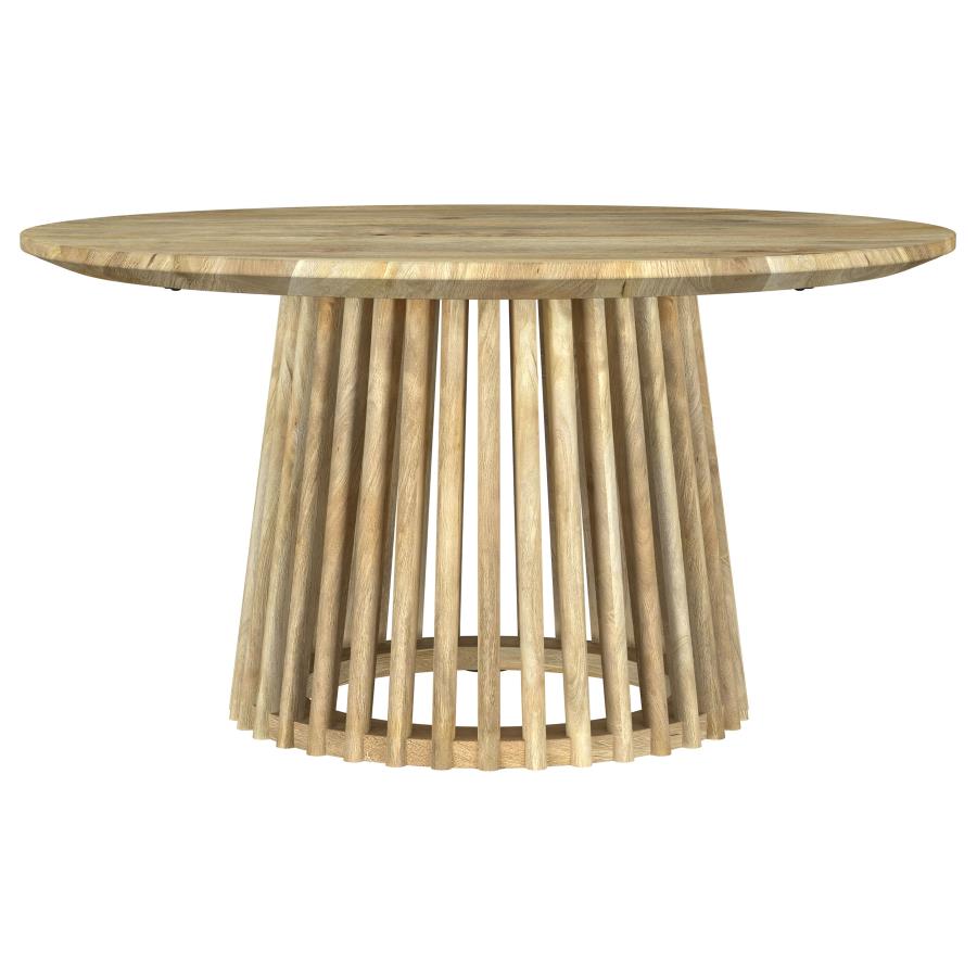 Touhy Round Solid Wood Cocktail Coffee Table Natural Mango view 3