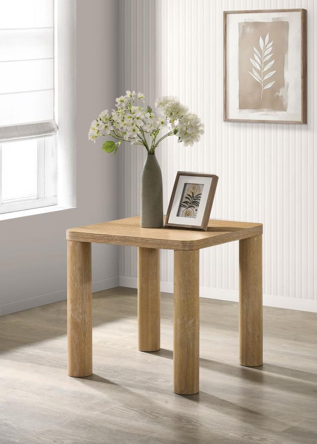 Castlewood Engineered Wood Accent Side End Table Light Oak view 2