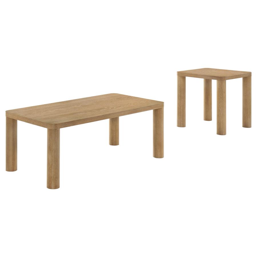 Castlewood 2-piece Cocktail Coffee Table Set Light Oak view 2