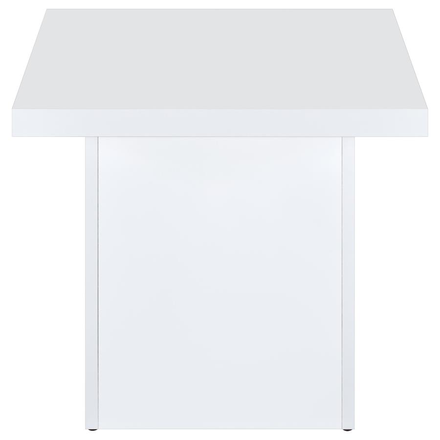 Devar Square Engineered Wood Side End Table White High Gloss view 6