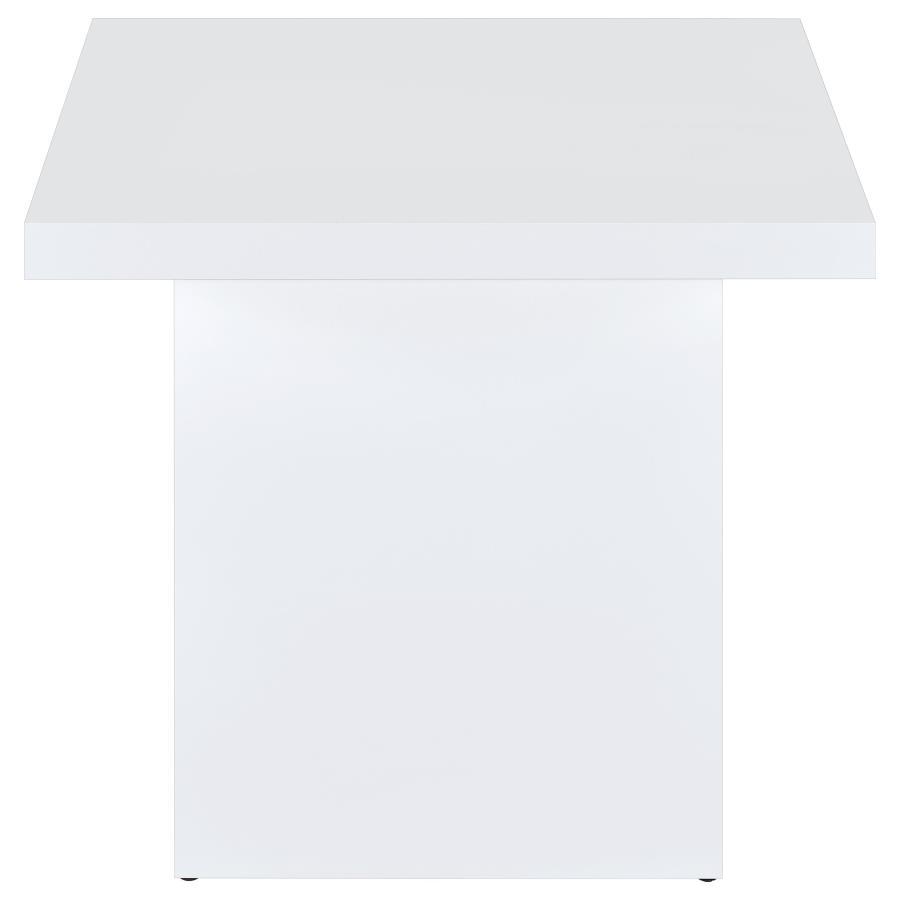 Devar 3-piece Square Coffee End Table Set White High Gloss view 4