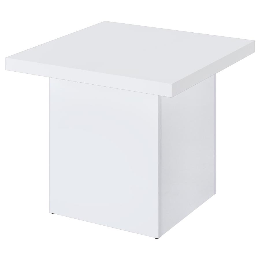 Devar 3-piece Square Coffee End Table Set White High Gloss view 5