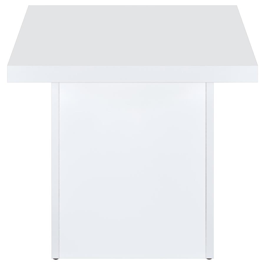 Devar 3-piece Square Coffee End Table Set White High Gloss view 6