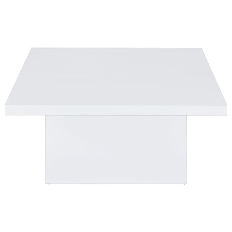 Devar Square Engineered Wood Coffee Table White High Gloss view 3