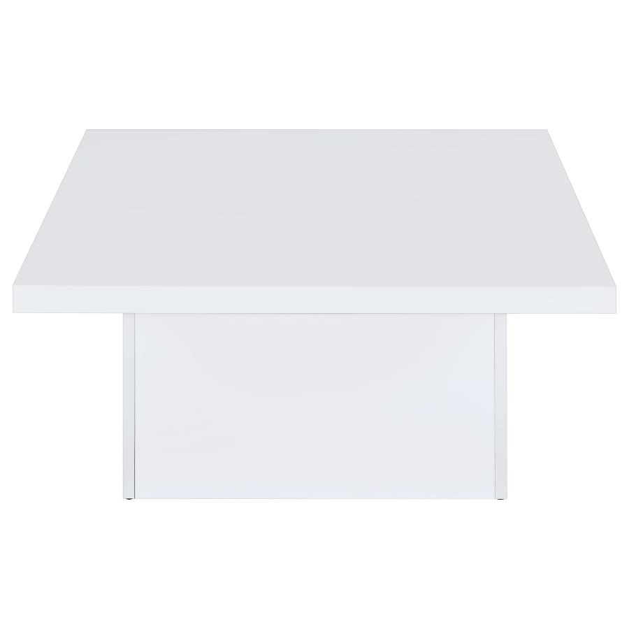 Devar Square Engineered Wood Coffee Table White High Gloss view 6