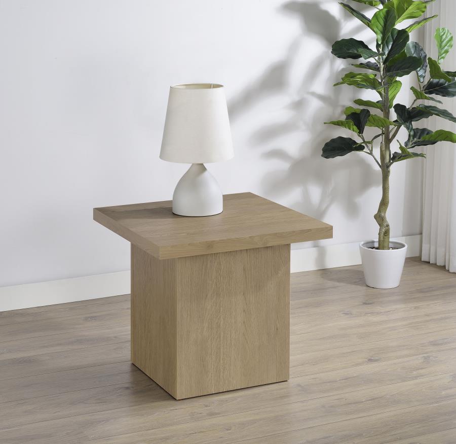 Devar Square Engineered Wood Side End Table Latte view 2