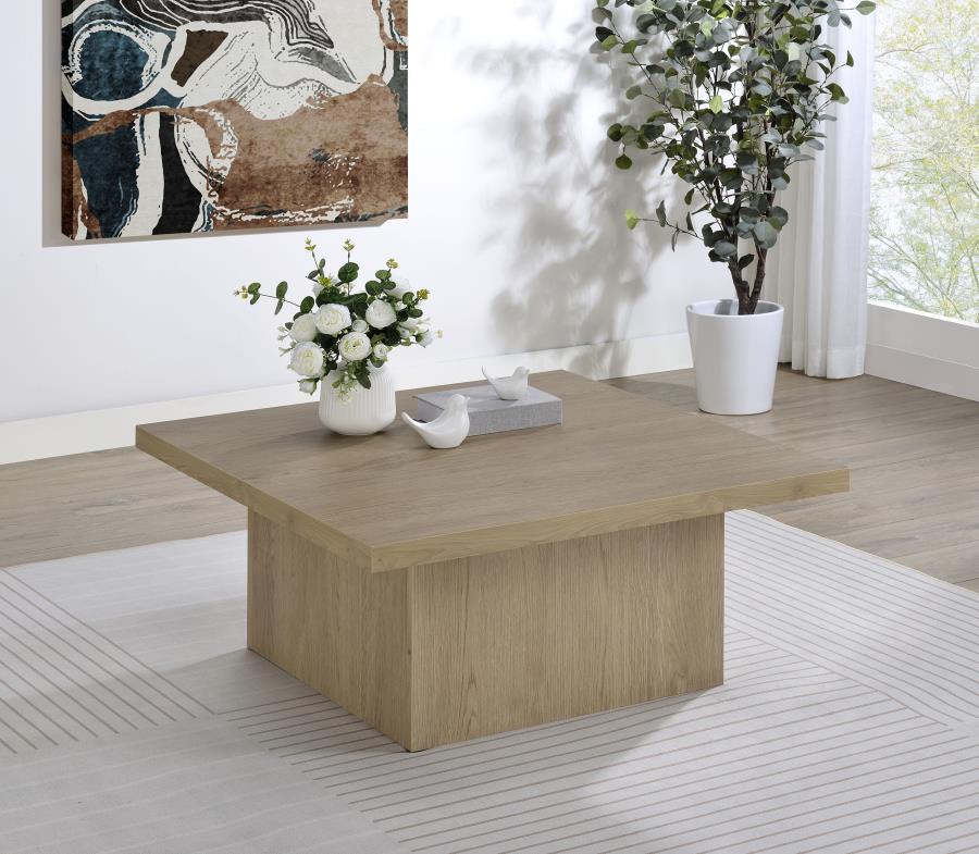 Devar Square Engineered Wood Cocktail Coffee Table Latte view 2