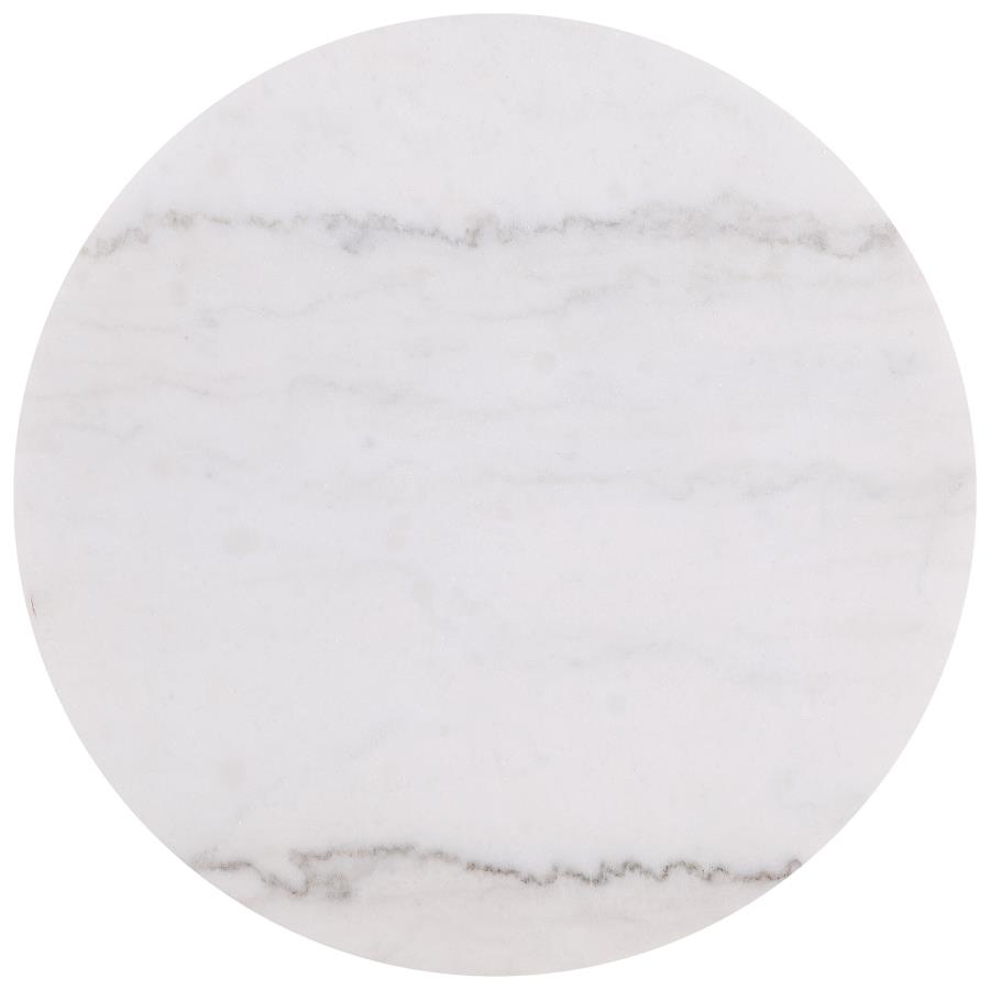 Jason 2-piece Round White Marble Coffee Table Set Greige view 4