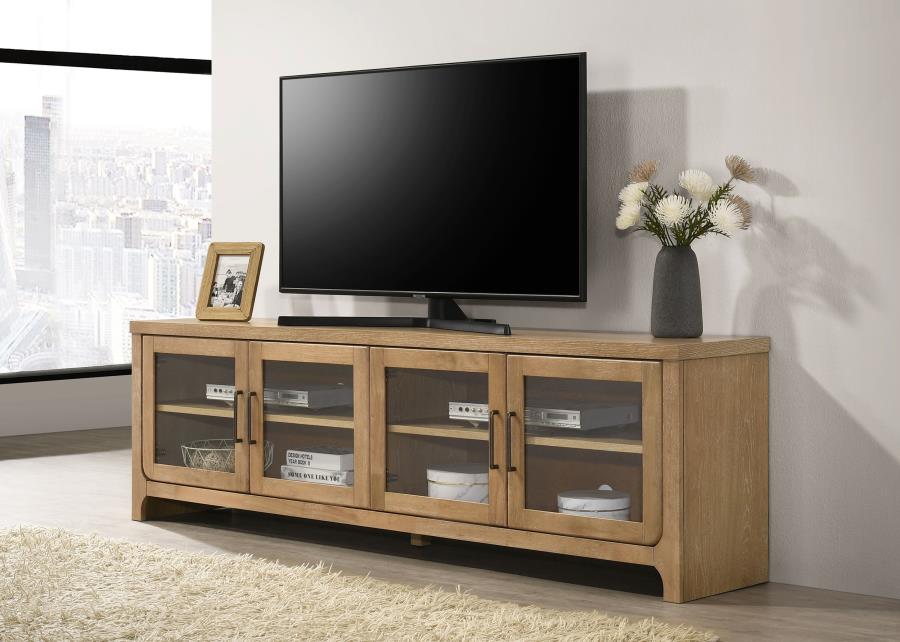 Brenham 79-inch 4-door TV Stand Media Console Washed Oak view 2