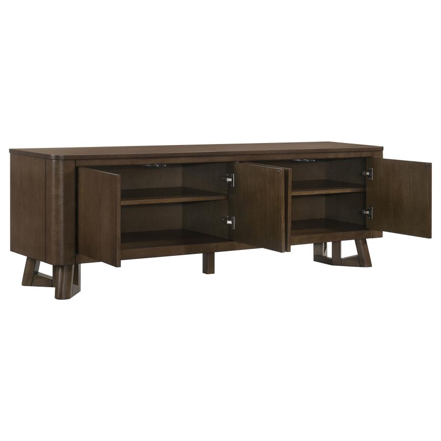 Trotter 71-inch 4-Door Wood TV Stand Media Console Brown view 3