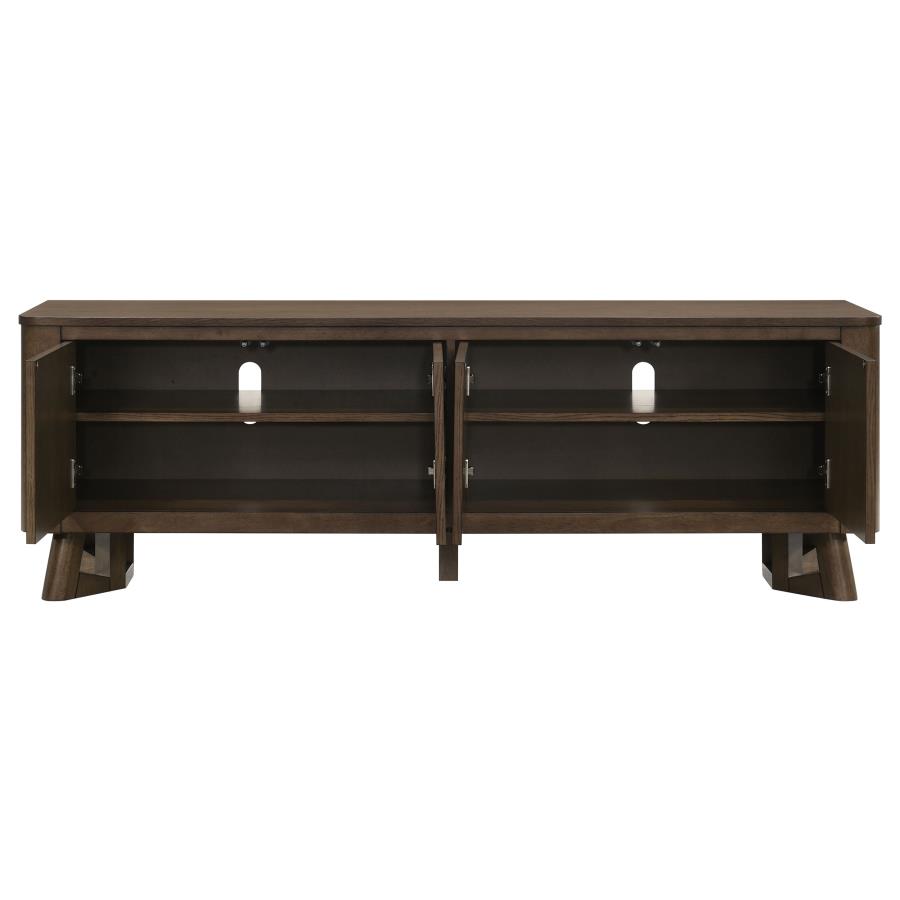 Trotter 71-inch 4-Door Wood TV Stand Media Console Brown view 5