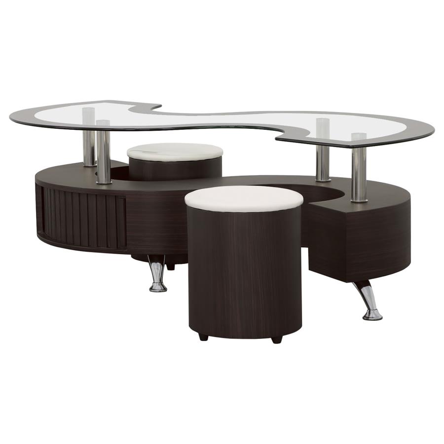 Buckley 3-piece Coffee Table and Stools Set Cappuccino view 4