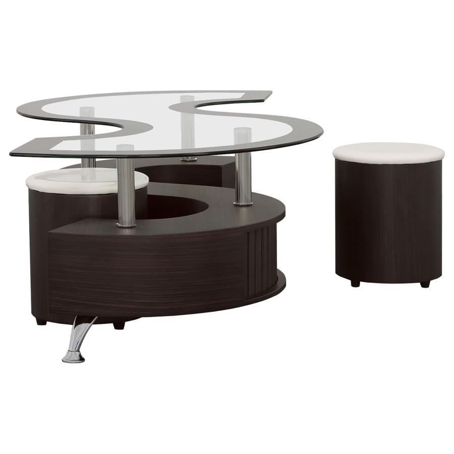 Buckley 3-piece Coffee Table and Stools Set Cappuccino view 5