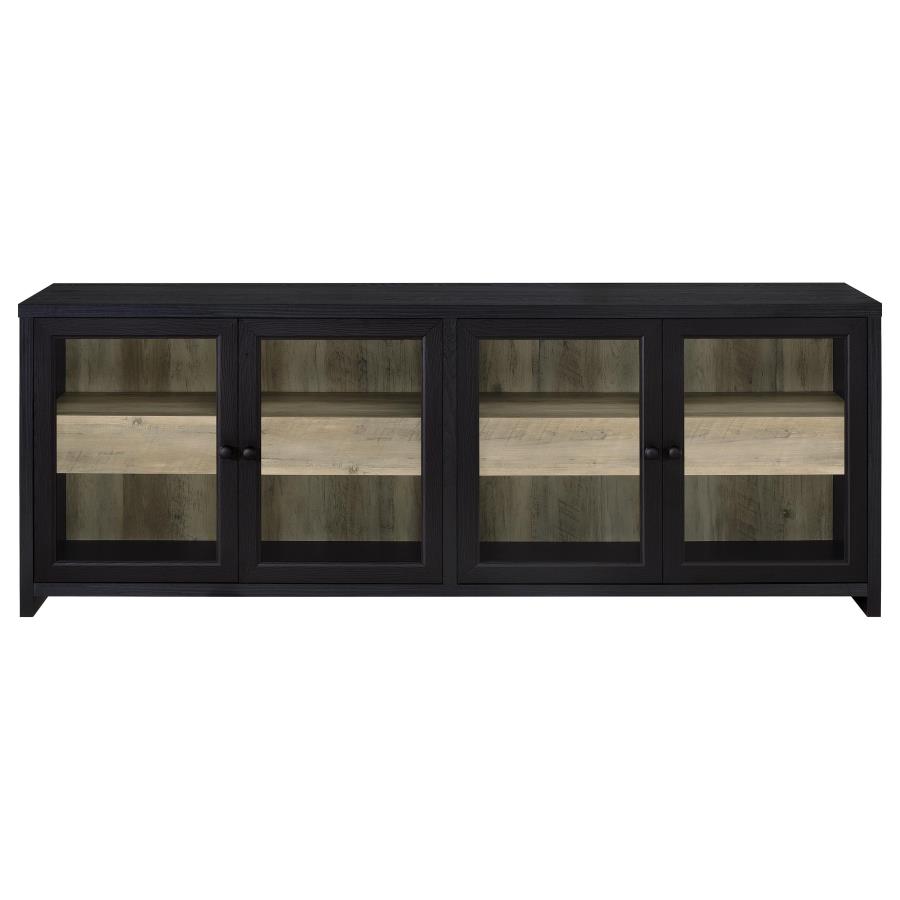 Denison 79-inch 4-door TV Stand Media Console Black view 4
