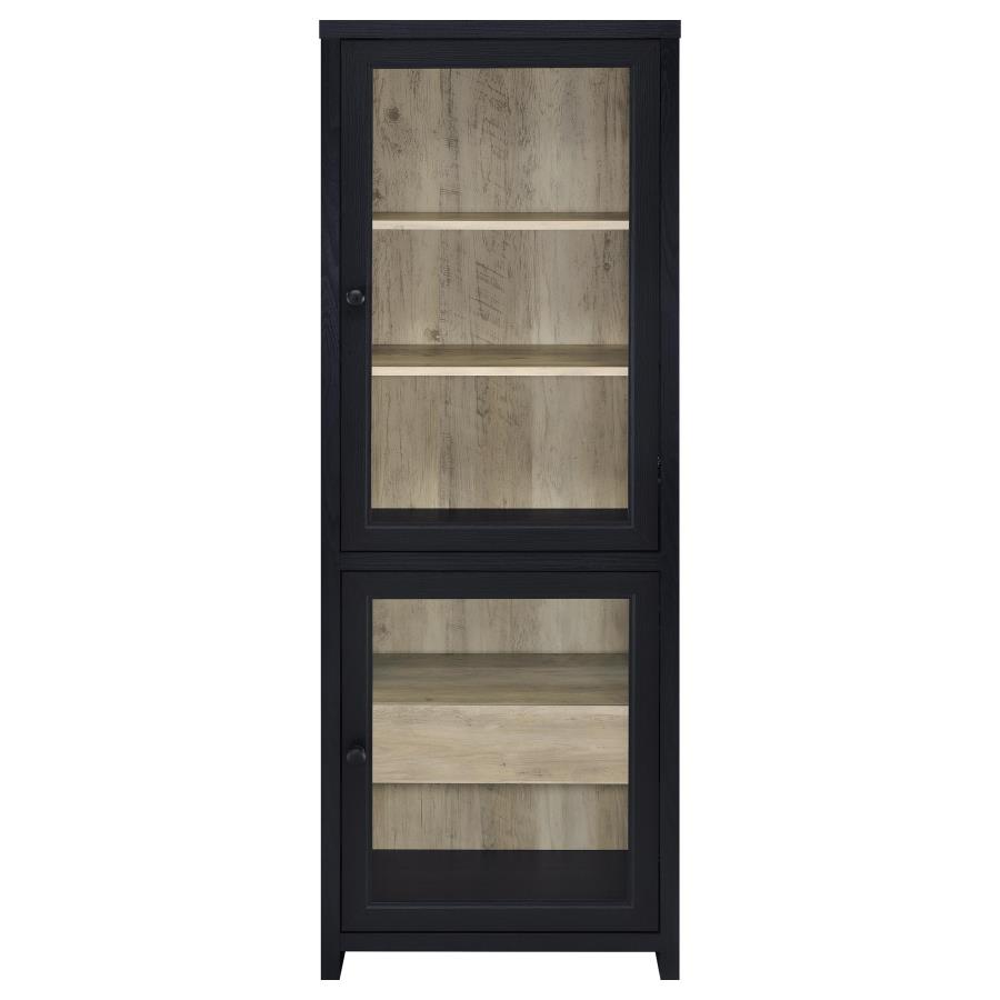 Denison 67-inch 2-door Media Tower Storage Cabinet Black view 4