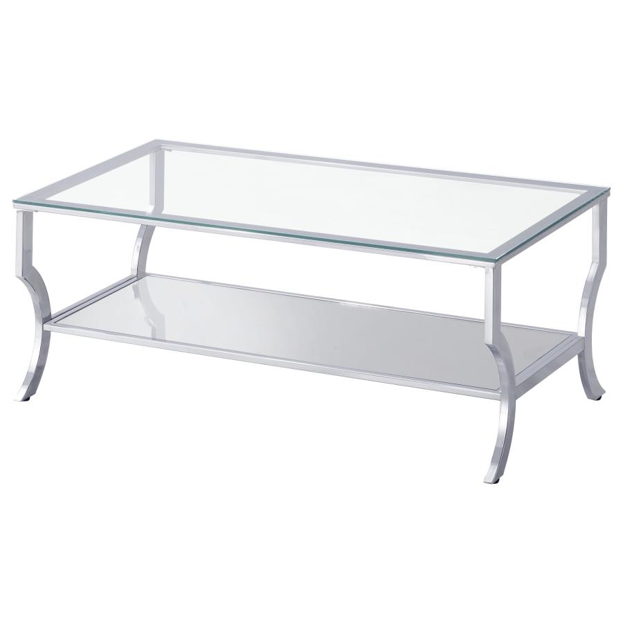 Saide 2-piece Glass Top Coffee and End Table Set Chrome view 4