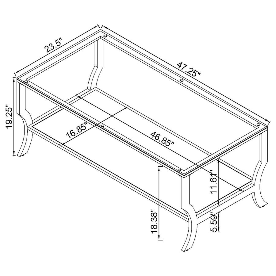 Saide 2-piece Glass Top Coffee and End Table Set Chrome view 6