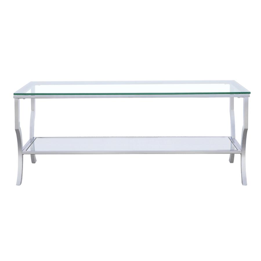 Saide Rectangular Glass Top Coffee Table Chrome view 3