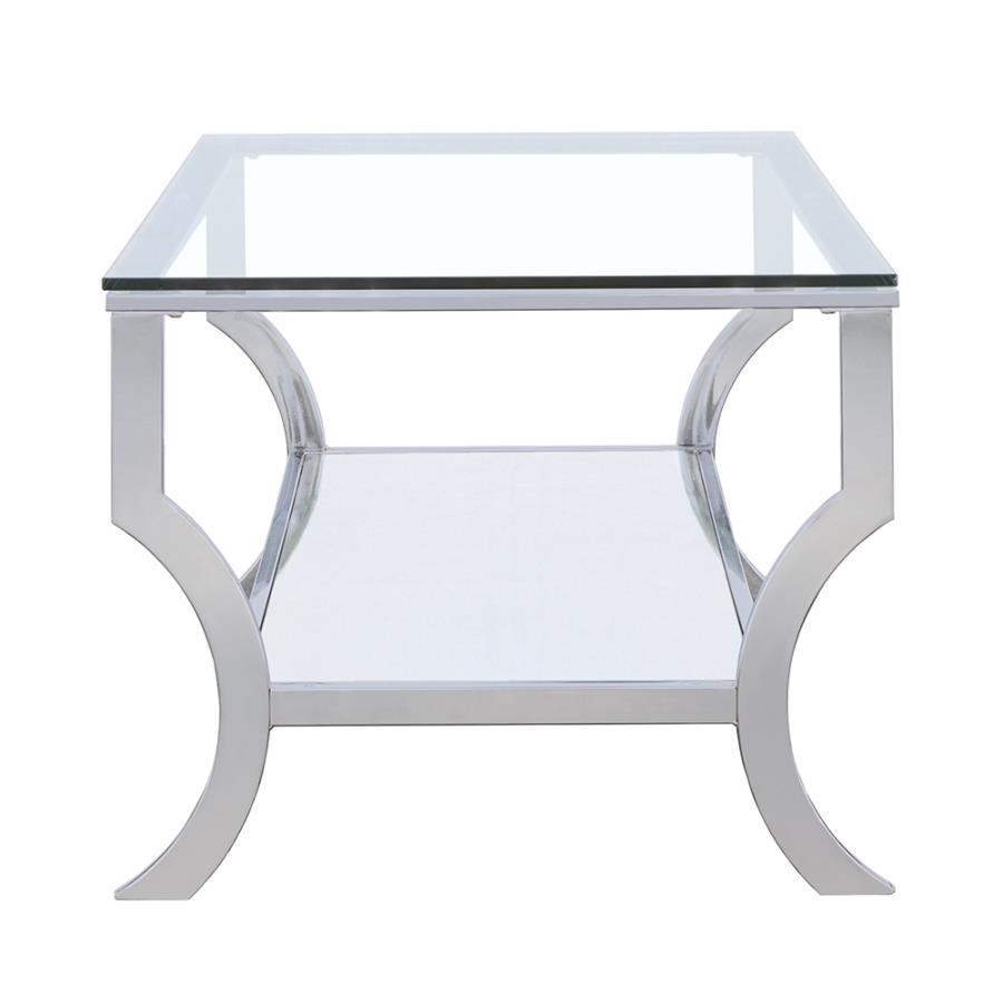Saide Rectangular Glass Top Coffee Table Chrome view 5