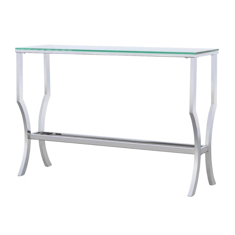 Saide Rectangular Glass Top Entryway Console Table Chrome view 4