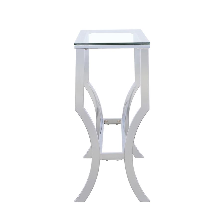 Saide Rectangular Glass Top Entryway Console Table Chrome view 5