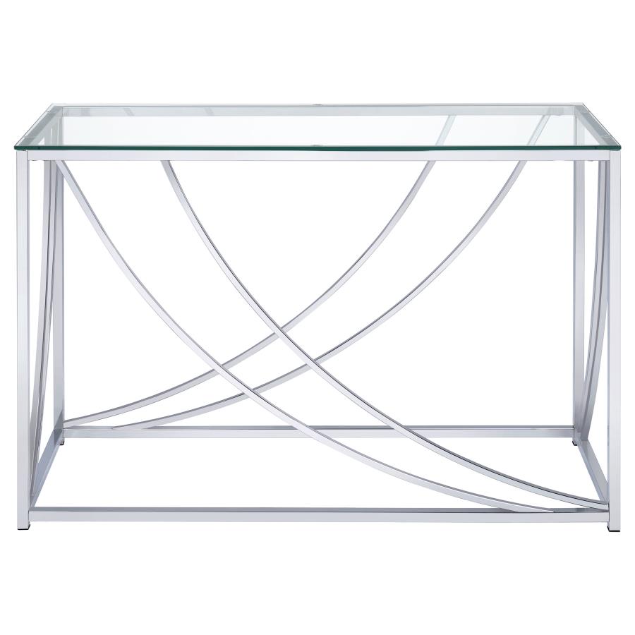 Lille Glass Top Entryway Console Table Accents Chrome view 3