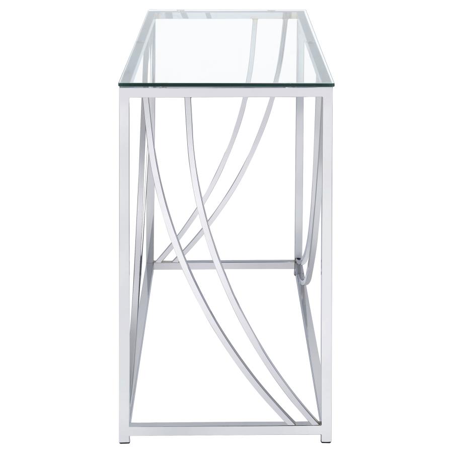 Lille Glass Top Entryway Console Table Accents Chrome view 4
