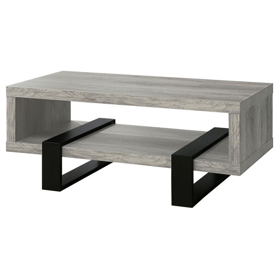 Dinard Engineered Wood Cocktail Coffee Table Grey Driftwood view 4