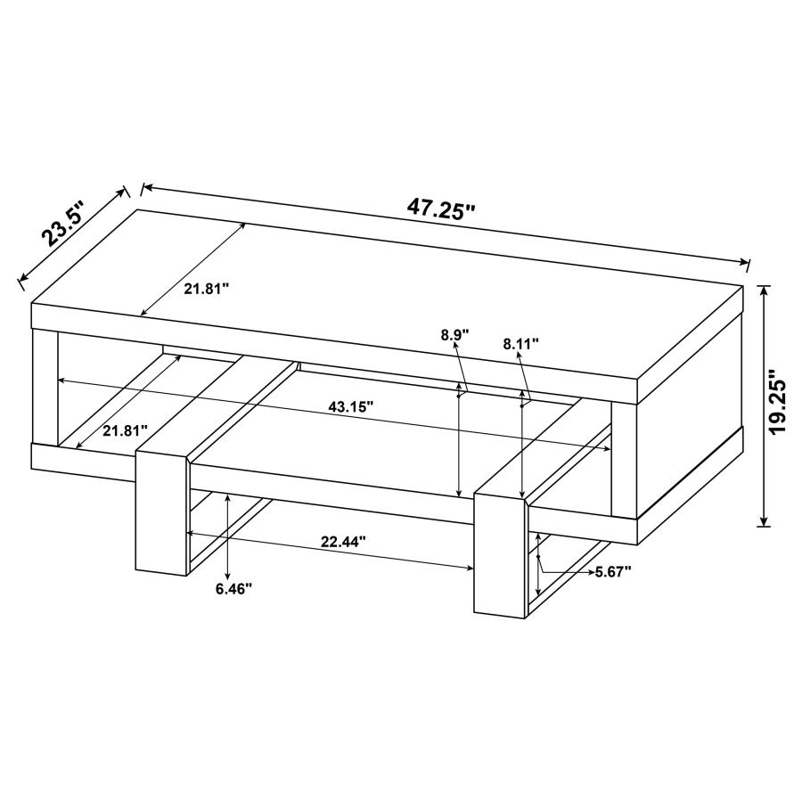 Dinard Engineered Wood Cocktail Coffee Table Grey Driftwood view 7