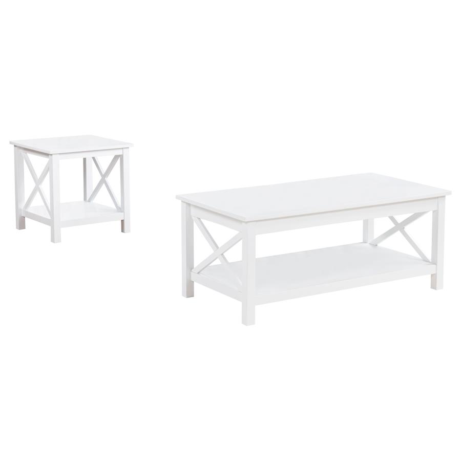 Skyview 2-piece Rectangular Lift Top Coffee Table Set White view 3