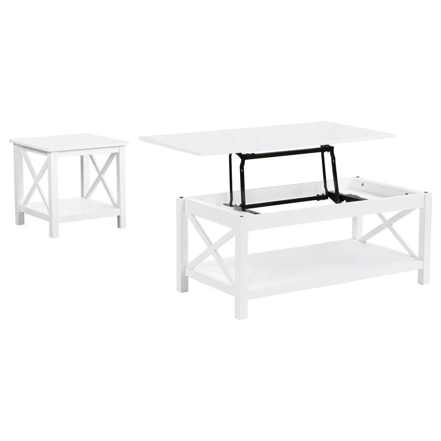 Skyview 2-piece Rectangular Lift Top Coffee Table Set White view 4
