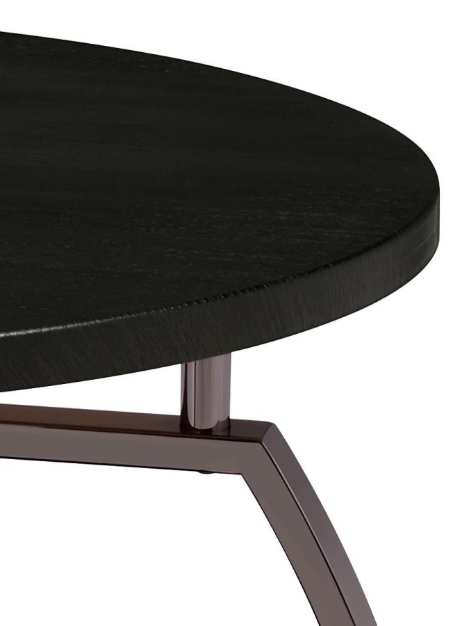 Dacre Round Engineered Wood Top Side End Table Dark Charcoal view 3